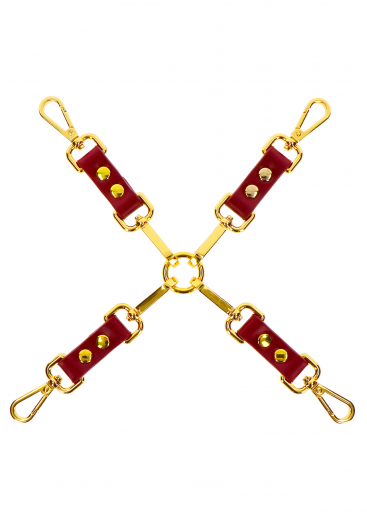 Croce di cavallino in similpelle rosso-oro