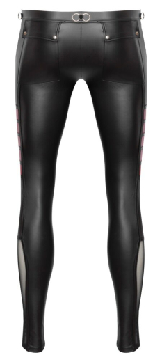 Hose m. Netzeinsätzen Mattlook schwarz-rot eng & elastisch m. Reissverschluss-Beutel von NEK günstig kaufen