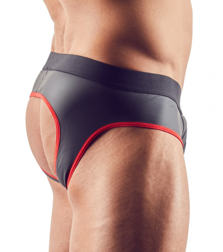 Jock Briefs Neoprene Look black-red