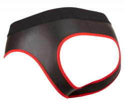 Jock Briefs Neoprene Look black-red