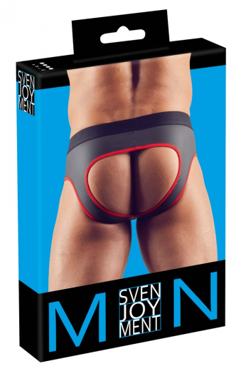 Jock Briefs Neoprene Look black-red