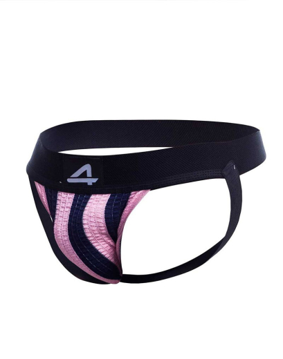 JOCKSTR4P by C4M Pink Stripes atmungsaktiver elastischer Jockstring aus Bauwolle & Nylon von CUT4MEN kaufen