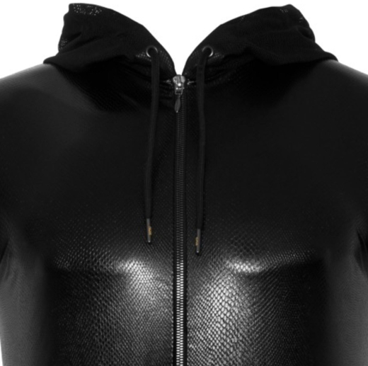 Hoodie Shirt sleeveless w. Zipper Snakeskin Look