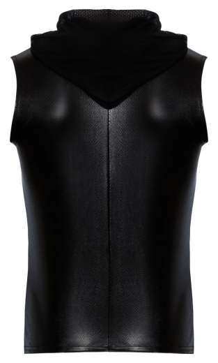Hoodie Shirt sleeveless w. Zipper Snakeskin Look