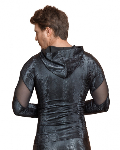 Kapuzenshirt langarm m. Schlangenhaut-Optik