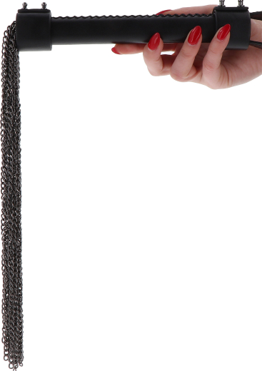 Ketten Flogger-Peitsche m. Ledergriff 340g schwere Ketten-Peitsche m. vernähtem & genietetem Echtledergriff kaufen