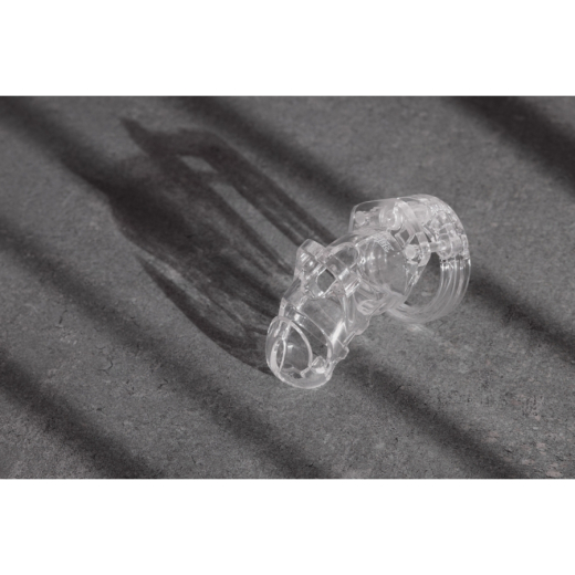 Keuschheits-Peniskäfig Mancage 25 transparent mit verschieden grossen Cockringen & Distanzhaltern günstig kaufen