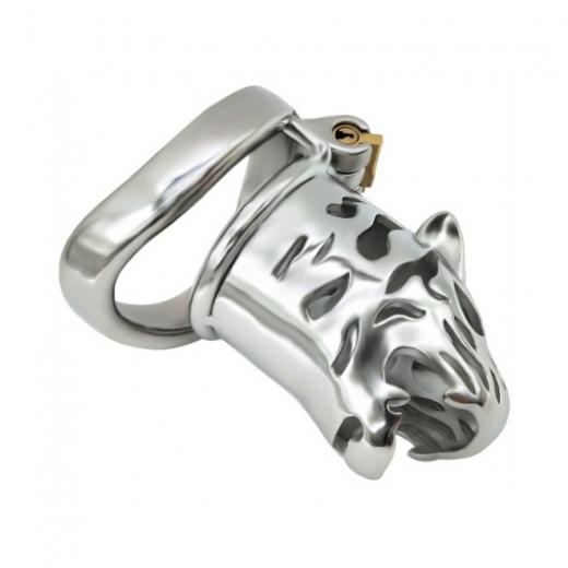 Chastity Cage w. integrated Lock Tiger-Head 40mm