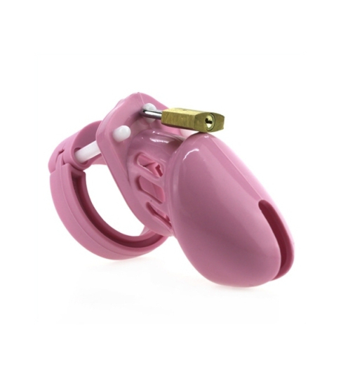 Chastity Cage Silicone 7x3.3cm pink soft Penis-Cage with 5 different sized Cock Rings & Padlock Cock-Cage buy cheap