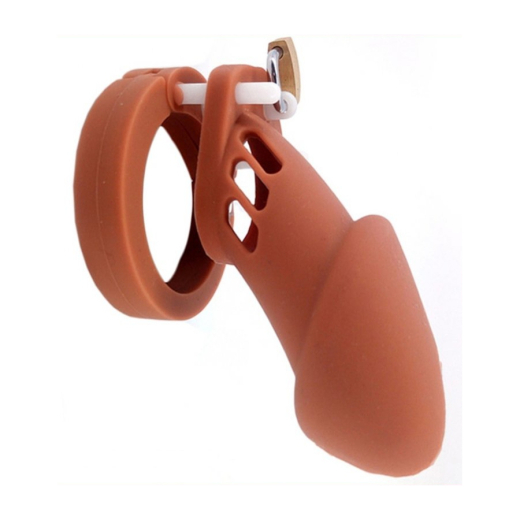 Cage de chasteté silicone Bran 9x3cm brun