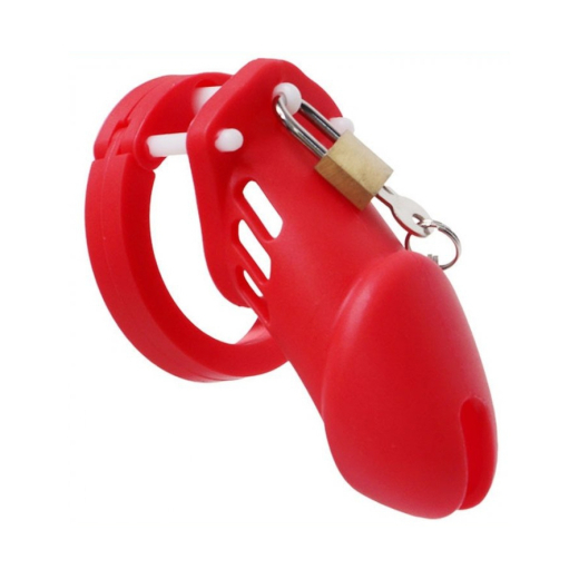 Cage de chasteté silicone Bran 9x3cm rouge