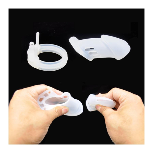 Keuschheitskäfig Silikon CockLock CB-6000 weiss mit flexibler Silikon-Penisröhre mit Öffnung zum urinieren günstig kaufen
