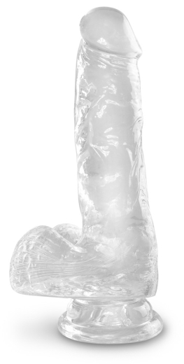 King Cock Dildo w. Balls 6-Inch transparent