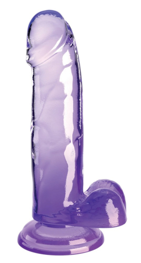 Godemiché King Cock m. Testicules 7-Inch transparent-violet