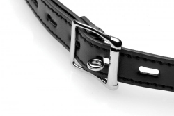 Knebel m. Silikonball & Nippelklammern Kunstleder