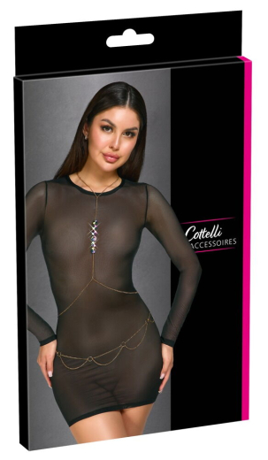 Körperkette m. Hologramm-Pailletten glamuröser Körperschmuck einstellbar von COTTELLI ACCESSOIRES kaufen