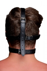 Kopf-Harness m. Augenmaske & Ballknebel schwarz Kunstleder