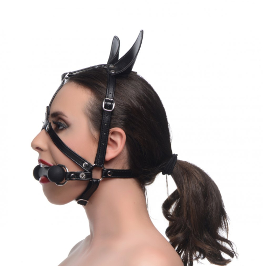 Kopfharness m. Beissstange Dark Horse Kunstleder
