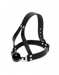 Kopfharness Leder m. Silikon Ballknebel