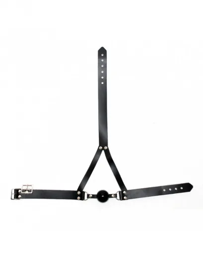 Kopfharness Leder m. Silikon Ballknebel