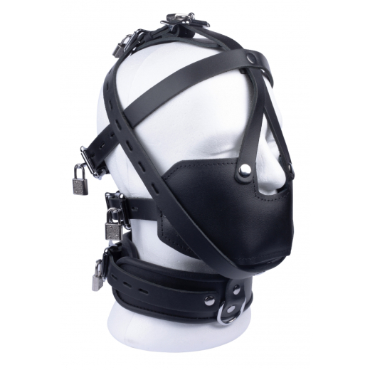 Head Harness w. Muzzle lockable Leather strong Cowhide Straps adjustable with locking Buckles by THE RED buy