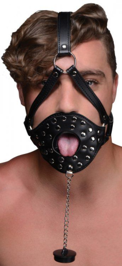 BDSM-Head-Harness Open Mouth Head Harness PU-Leather
