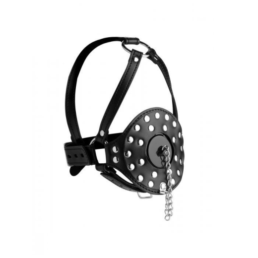 BDSM-Head-Harness Open Mouth Head Harness PU-Leather