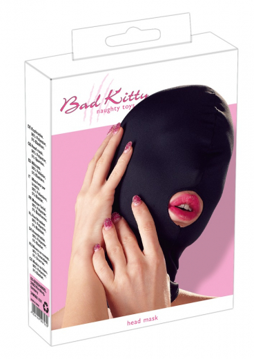 Head Hood elastic w. Mouth Opening Bad Kitty