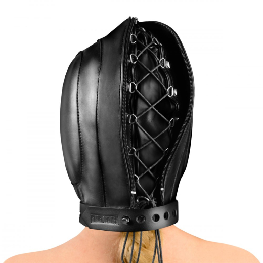 Kopfhaube geschlossen Sensory Deprivation Hood Leder mit Atemlöchern & Polsterungen von STRICT LEATHER kaufen