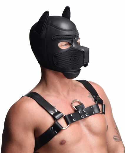 Kopfhaube Hund Neopren Puppy Hood schwarz