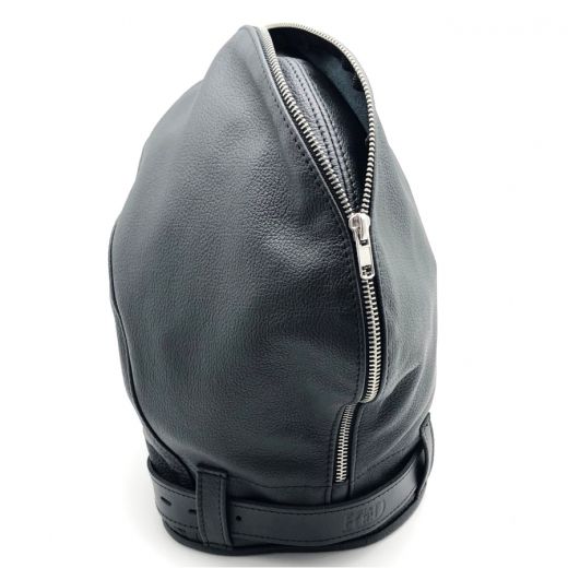 BDSM Hood Sensory Deprivation Leather lockable double-layered w. Zipper & Lacing by THE RED buy cheap