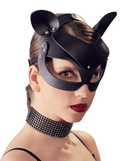 Acheter Masque de tête avec oreilles Catwoman en similicuir indéformable avec fermeture à boucle réglable de BAD KITTY
