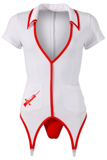 Nurse Suspender Shirt & Thong Costume-Set