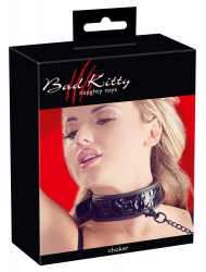 PU-Leather Collar embossed w. Leash black Metal Hardware Neoprene lined embossed Diamond Surface buy