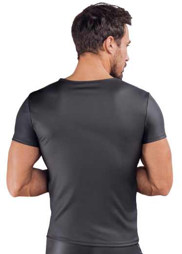 Kurzarm-Shirt m. Netz & Streifen Mattlook Herrenshirt bis 3XL aufgesetzte Blau-Metallic-Streifen kaufen