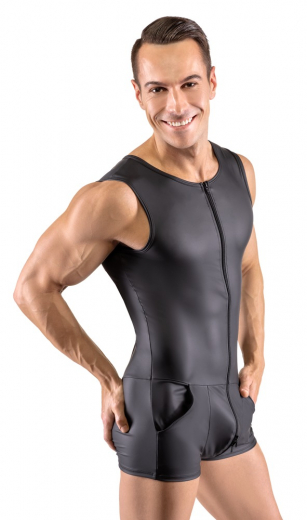 Short Jumpsuit w. 3-Way Zipper & Pockets Mattlook