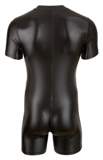 Short Bodysuit Wetlook w. 3-Way Zipper