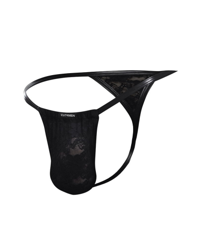 L4CE by C4M G-String schwarz aus Spitze minimalistischer Herren-String mit schwarzem Bund von CUT4MEN kaufen