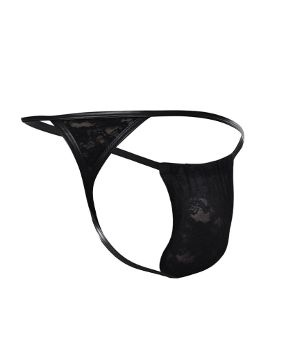 L4CE by C4M G-String schwarz aus transparenter Spitze minimalistisch mit schwarzem Bund von CUT4MEN günstig kaufen