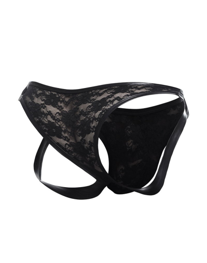 L4CE by C4M Hybrid Jockstrap schwarz pobedeckender Jockstring elastische transparente Spitze von CUT4MEN kaufen