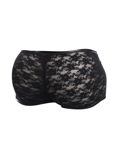 L4CE by C4M Trunk Pants schwarz Herren-Shorts elastische feine Spitze von CUT4MEN günstig kaufen