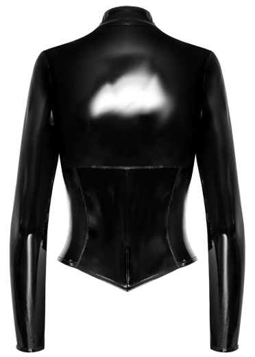 Vinyl Jacket w. Zippers tight Cut with Front-Zipper & Zippers at the Breasts to open by BLACK LEVEL Fetish Fashion buy