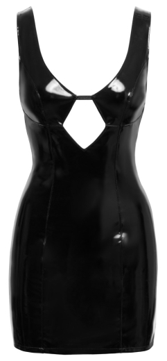 Vinyl Mini Dress sleeveless w. deep Cleavage