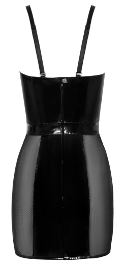 Lack Minikleid m. Netzeinsätzen & Reissverschluss