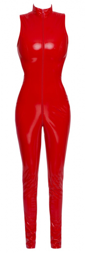 Lack Overall m. Stehkragen & Reissverschluss rot