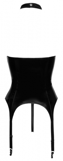 Vinyl Suspender Shirt & Thong w. Neckholder & Lacing