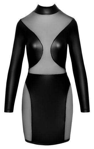 Langarm-Minikleid Mattlook & Netz im aufregend blickdicht-transparenten Mix mit Stehkragenvon COTTELLI PARTY kaufen