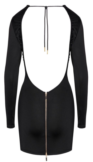 Langarm-Minikleid rückenfrei m. Po-Reissverschluss im Nacken zu binden anschmiegsam von COTTELLI kaufen