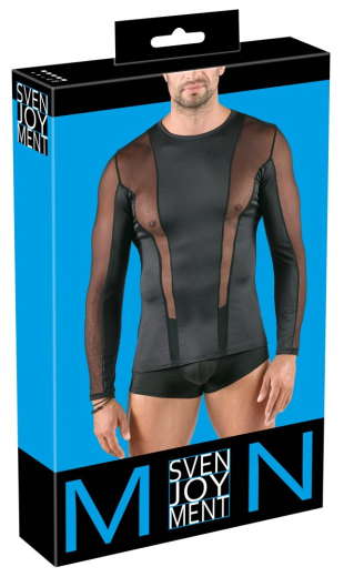 Langarm-Shirt Stretch m. transparenten Einsätzen körperbetonend eng anliegend von SVENJOYMENT kaufen