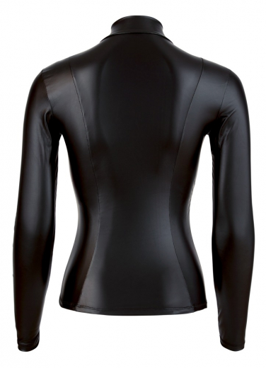 Long Sleeves Top w. Zipper Wetlook